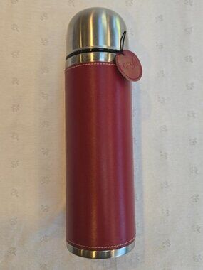 Emsa Senator Class Stainless Steel ans Red Leather Thermos